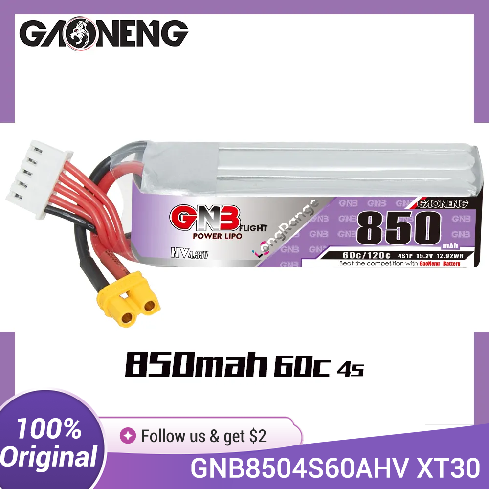GAONENG GNB LiPo Battery 850mA - огляд і ціна Drone Battery 3S