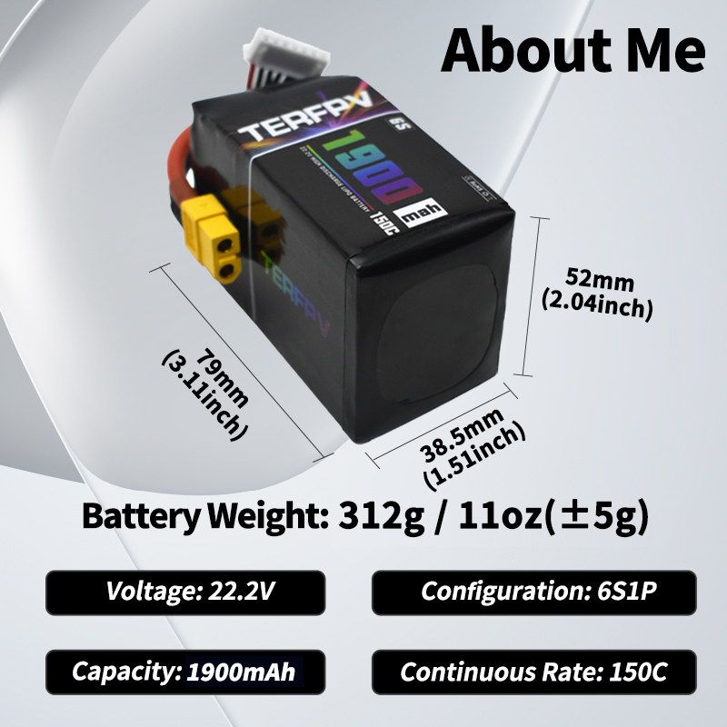 1/2Pcs TERFPV Lipo 6S 1900mAh  - огляд і ціна Drone Battery 6S