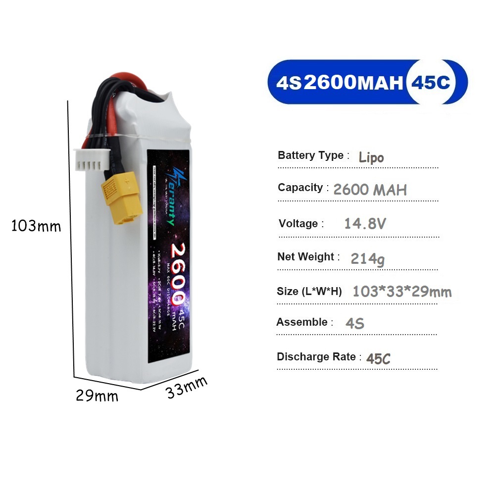 4S LiPo Battery 14.8V 1500mah  - огляд і ціна Drone Battery 3S