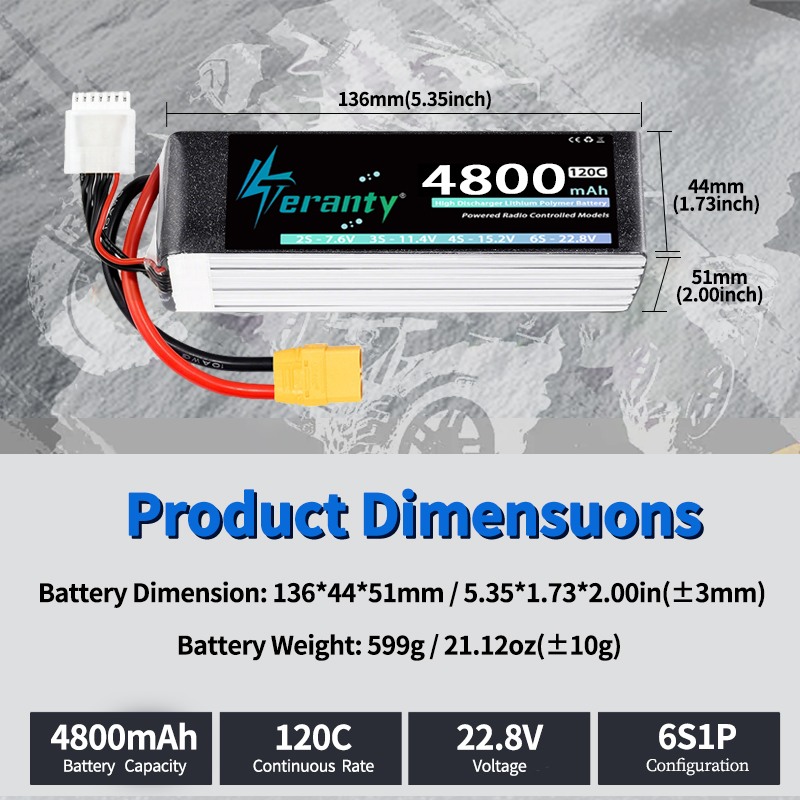 TERANTY 6S 4800mAh Lipo Batter - огляд і ціна Drone Battery Connector