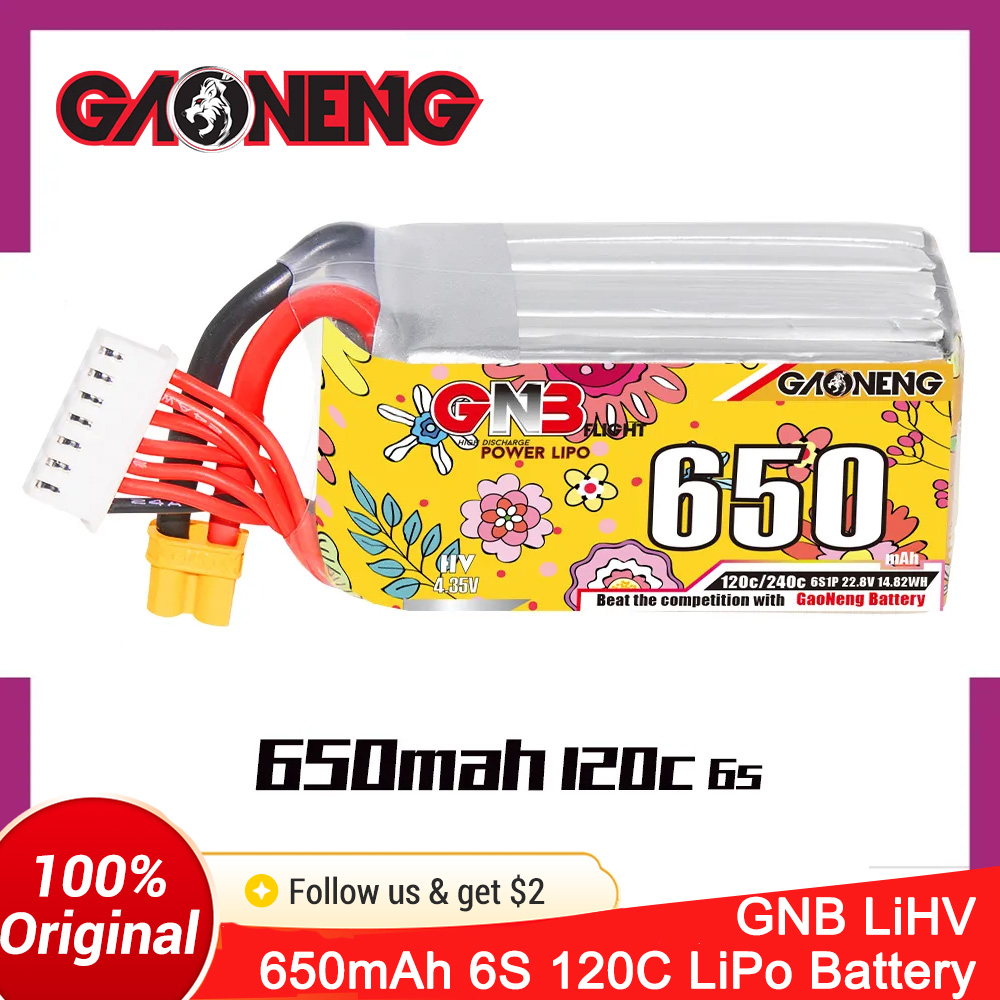 GAONENG 6S 650mAh LiHV 22.8V 1 - огляд і ціна Drone Battery 6S