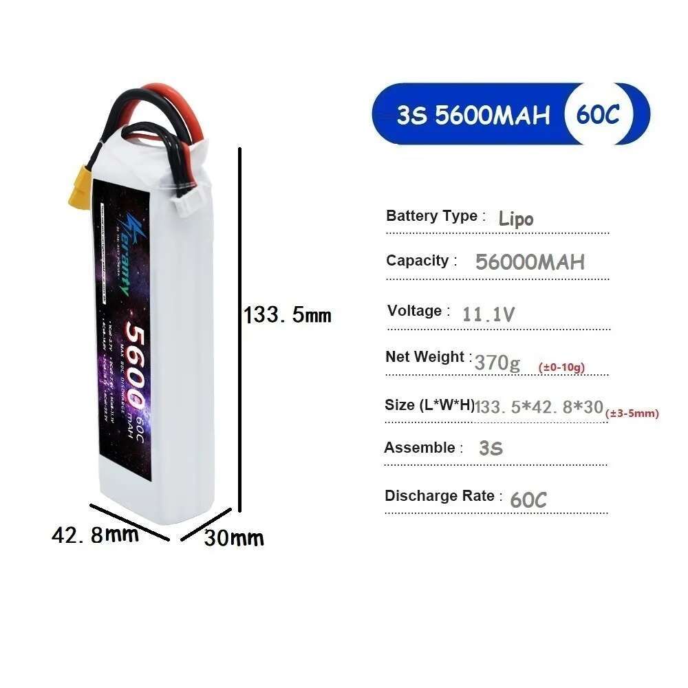TERANTY 5600MAH 60C 2S 3S 4S 6 - огляд і ціна Drone Battery 4S