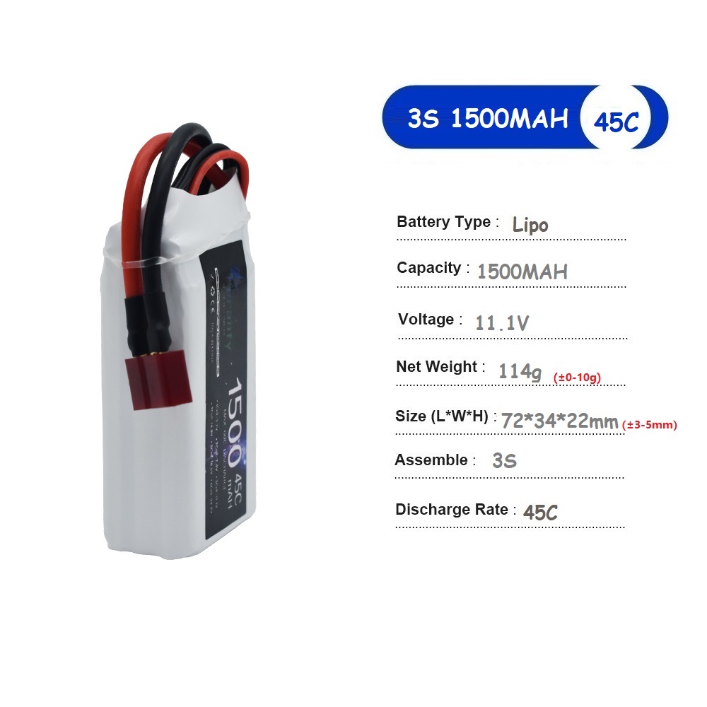 11.1V LiPo Battery 3S 1500mah  - огляд і ціна Drone Battery 3S