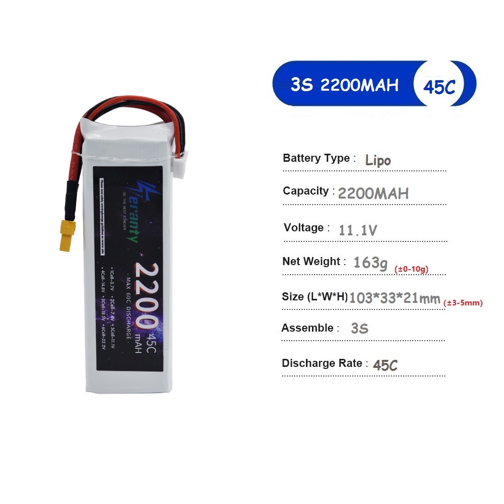 11.1V LiPo Battery 3S 1500mah  - огляд і ціна Drone Battery 3S